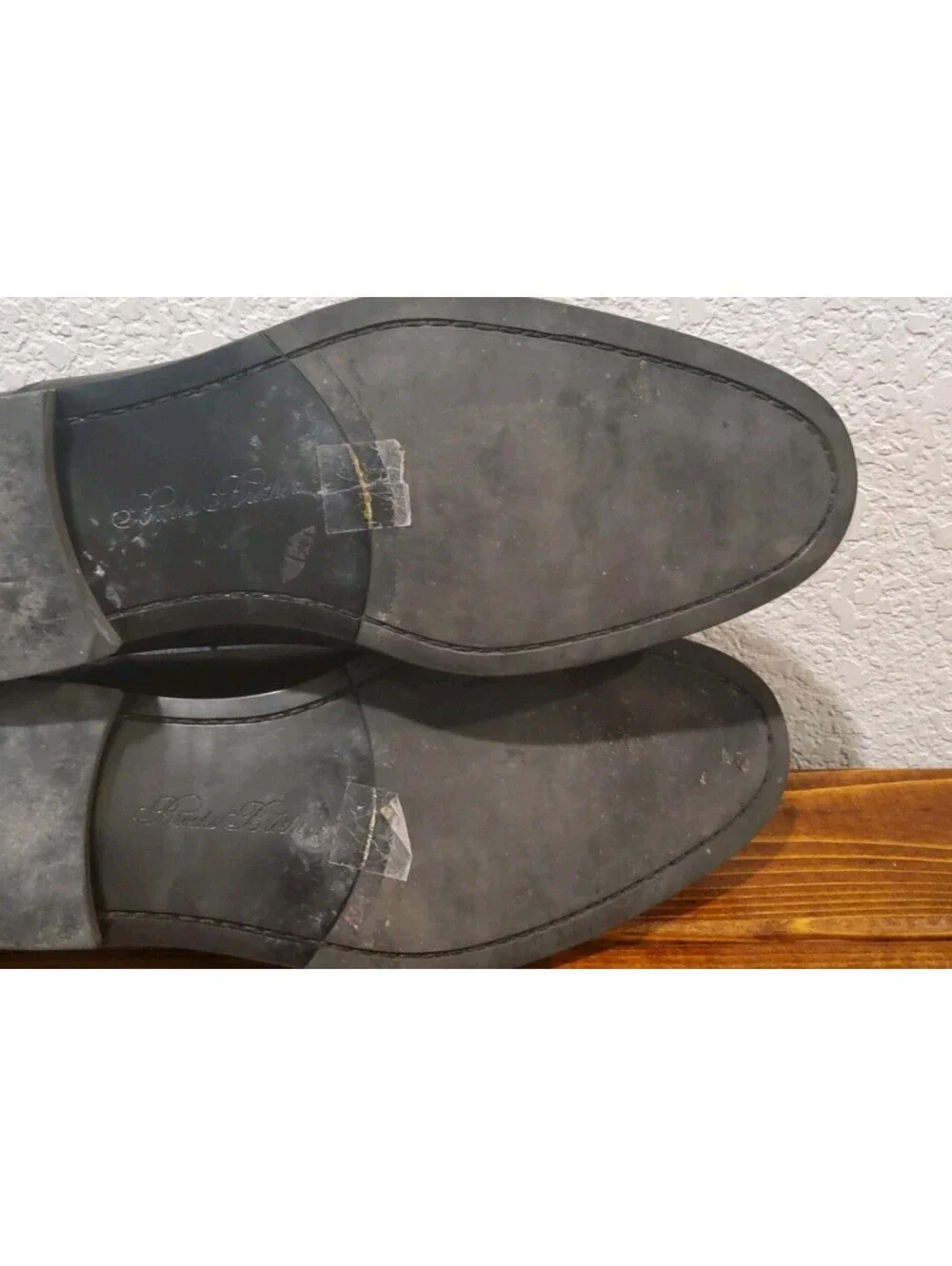 Brooks Brothers Mens Black Leather Cap Toe Oxford Dress Shoes 11 D Made in USA